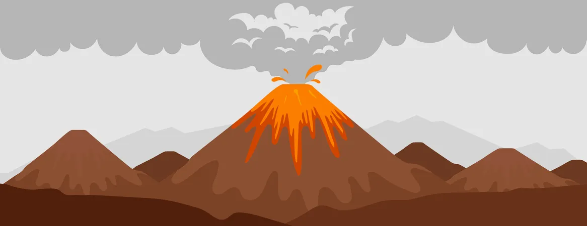 Volcano eruption  イラスト