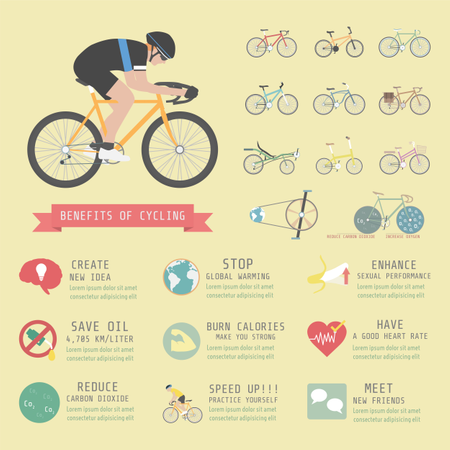 Vorteile des Fahrradfahrens, Infografik  Illustration