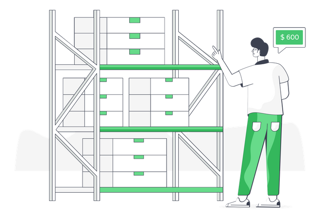 Warehouse Shelves  Illustration