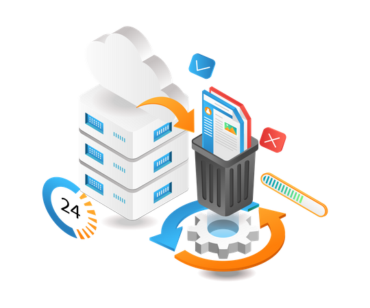 Waste data processing  Illustration