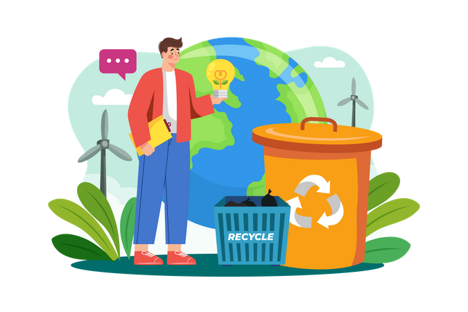 Waste Recycling  Illustration