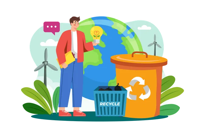 Waste Recycling  Illustration