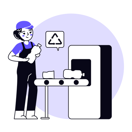 Waste recycling machine  Illustration