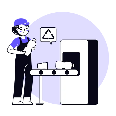 Waste recycling machine  Illustration