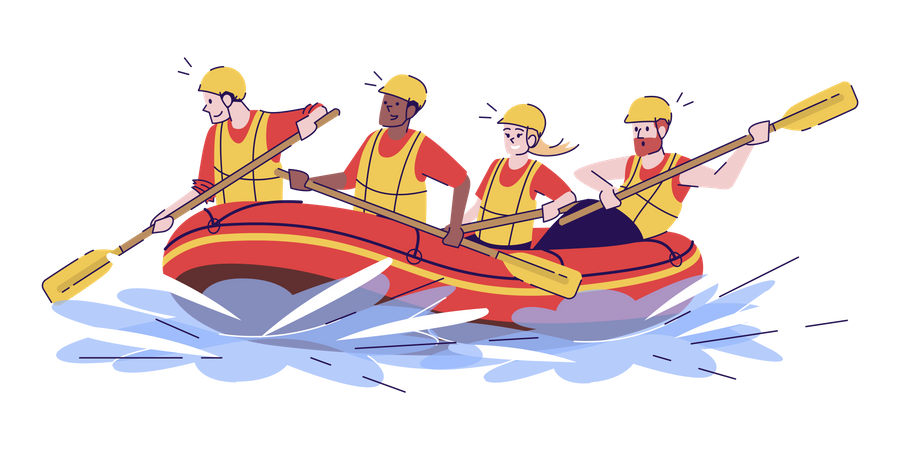 Water rafting  Illustration