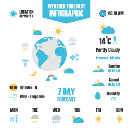 Weather Forecast Infographic  Illustration