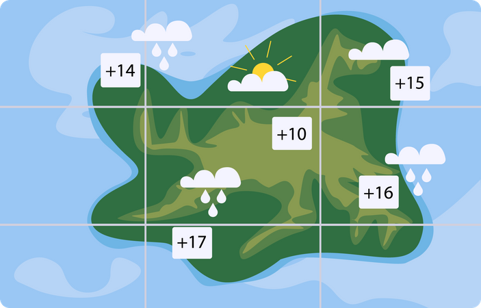 Weather forecast map  Illustration