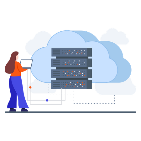 Website Cloud based Database  Illustration