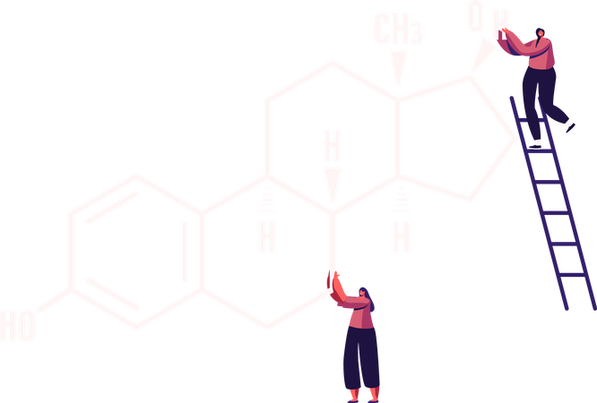 Weiblich bei Östrogenformel  Illustration