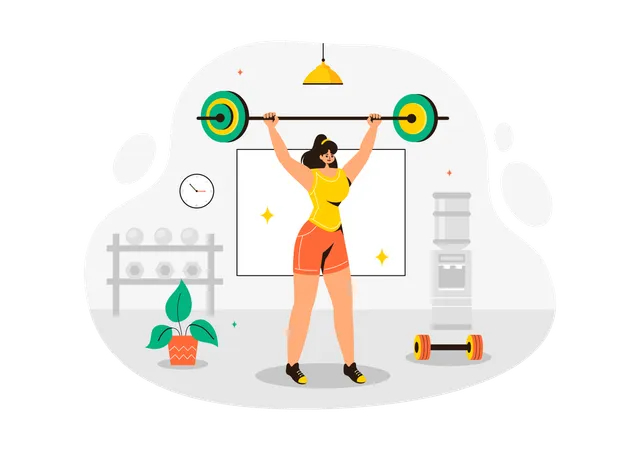 Weightlifting Sport Illustration  Illustration