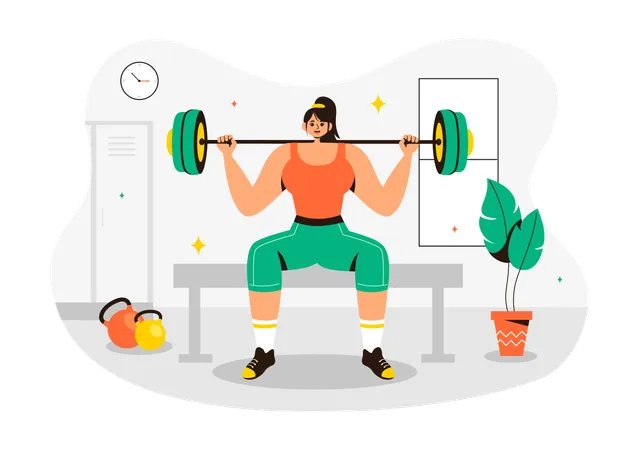 Weightlifting Sport Illustration  Illustration