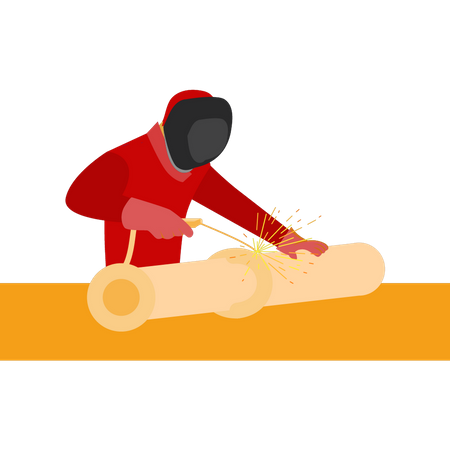 Welder is welding  Illustration