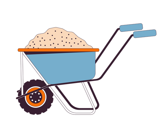 Wheel barrow trolley with sand  일러스트레이션