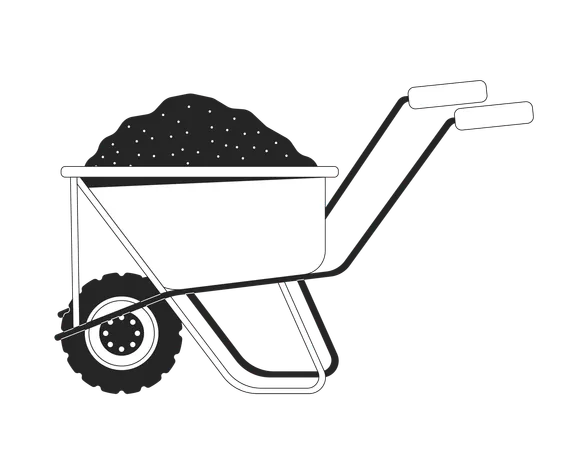 Wheel barrow trolley with sand  Illustration