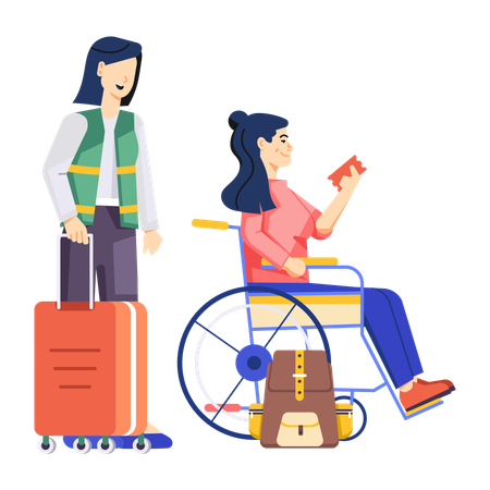 Wheelchair Assistance  Illustration