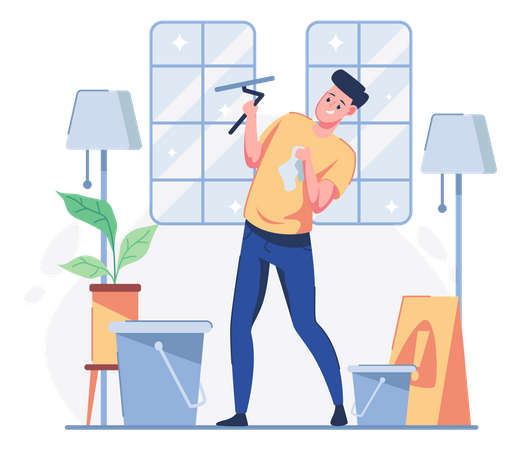 Windows Clean Service  Illustration