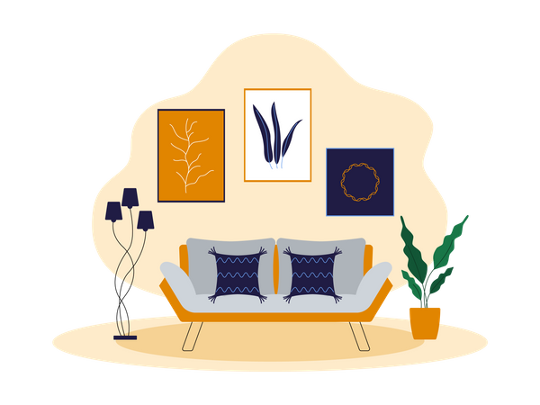 Wohnzimmercouch  Illustration