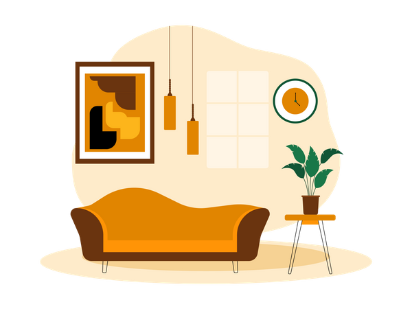 Wohnzimmercouch  Illustration