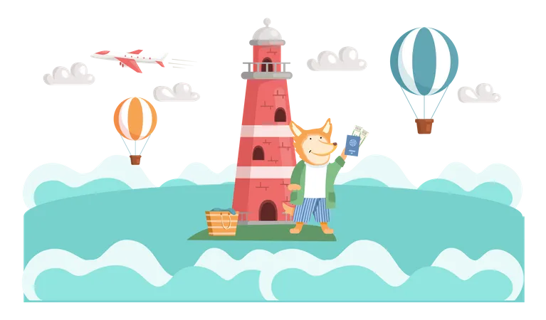 Wolf visiting jeju island  Illustration