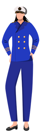 Woman boat captain  Illustration