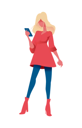 Woman doing chat on social media app  Illustration