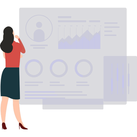 Woman doing data analysis  Illustration