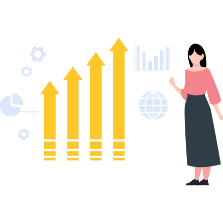 Woman doing data analysis  Illustration