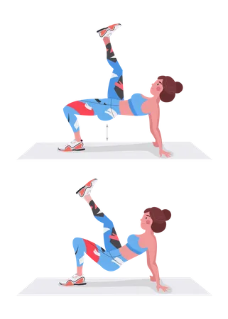 Woman doing Dip Leg Raise  Illustration