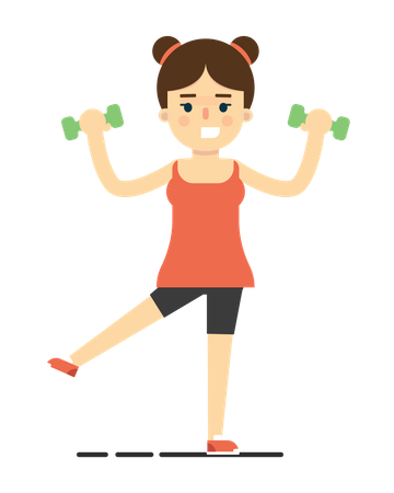 Woman Doing Dumbbell Exercise  Illustration