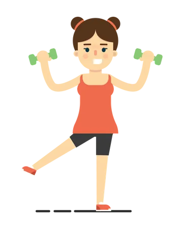 Woman Doing Dumbbell Exercise  Illustration