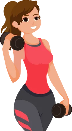 Woman doing Exercise with dumbbell  Illustration