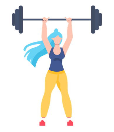 Woman doing gymnastics and workout  イラスト