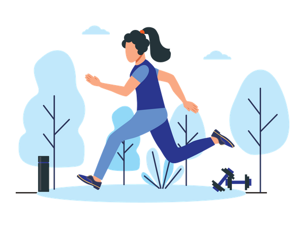 Woman Doing Jogging  Illustration