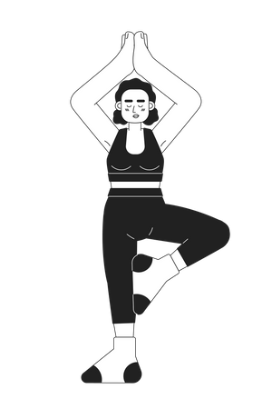 Woman doing morning yoga  Illustration