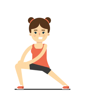 Woman Doing Stretching Exercises  Illustration