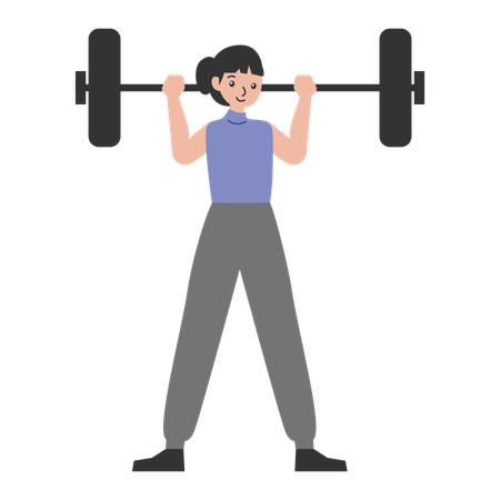 Woman  doing weighting exercise  Illustration