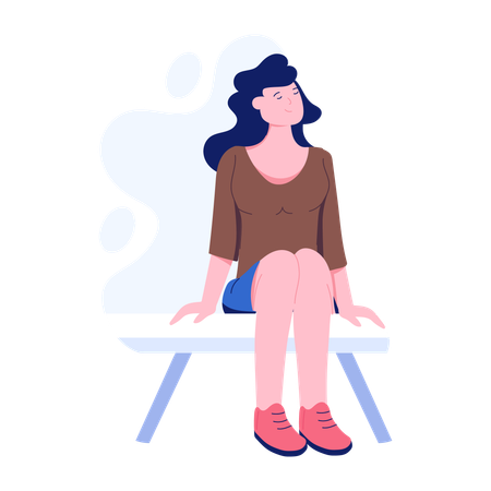 Woman dreaming in day  Illustration