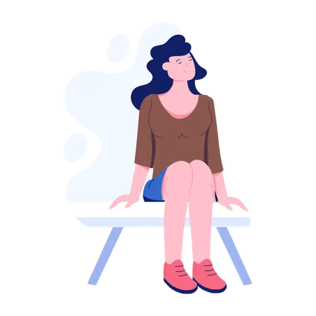 Woman dreaming in day  Illustration