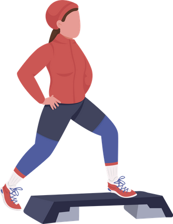 Woman exercising in winter  Illustration