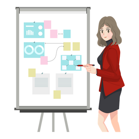 Woman giving presentation  Illustration