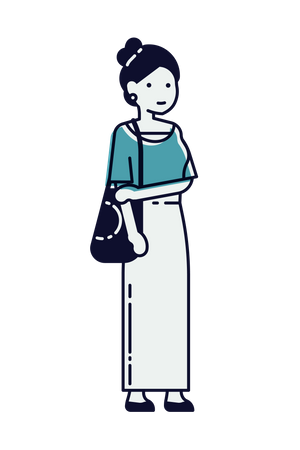 Woman holding shoulder bag  Illustration