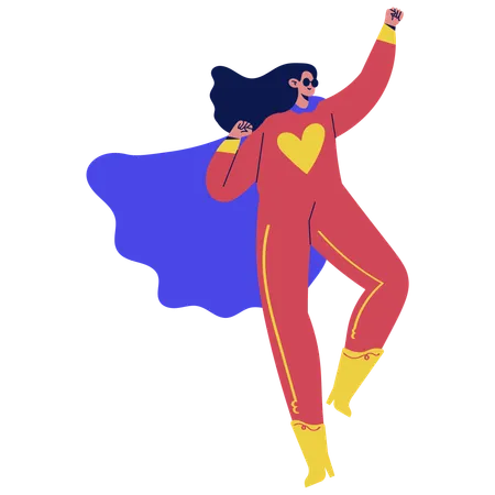 Woman in superhero Costume  Illustration