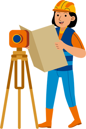 Woman Land Surveyor  イラスト