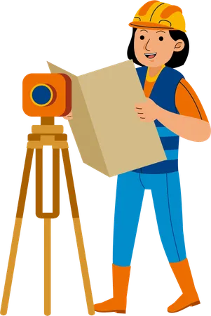 Woman Land Surveyor  イラスト