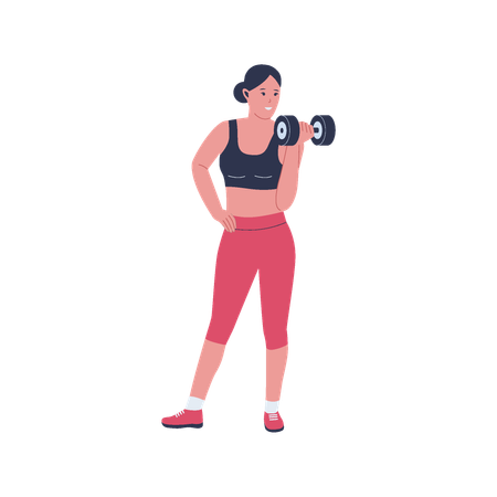 Woman lifting dumbell  Illustration