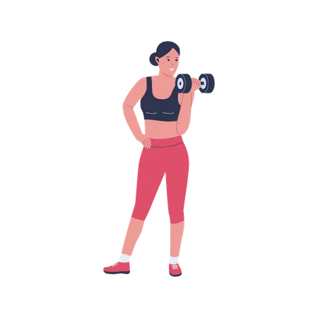 Woman lifting dumbell  Illustration