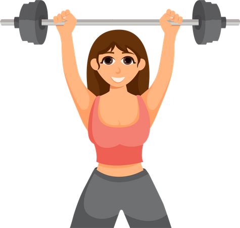 Woman lifting weight  イラスト