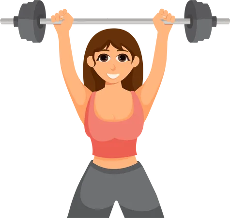 Woman lifting weight  イラスト