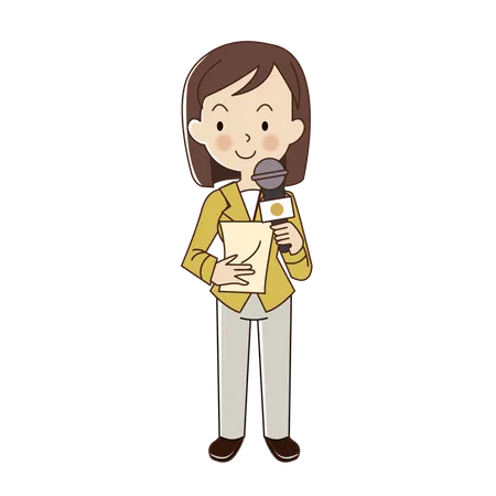 Woman news reporter  Illustration