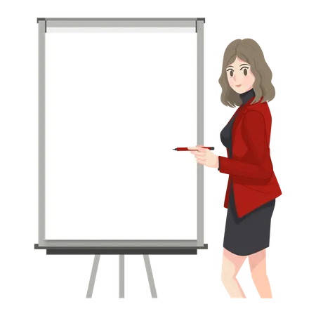 Woman presenting something  Illustration